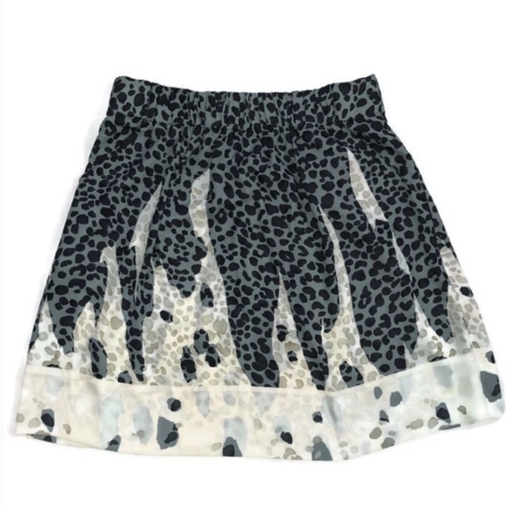cAbi Bella Leopard Print Skirt Gray Size Small